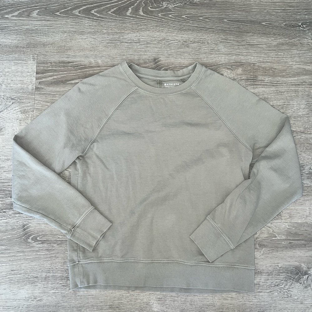 Athleta Crewneck Sweater in Light Olive Green